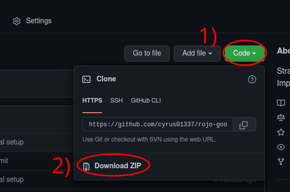 Click "Code" then click Download ZIP