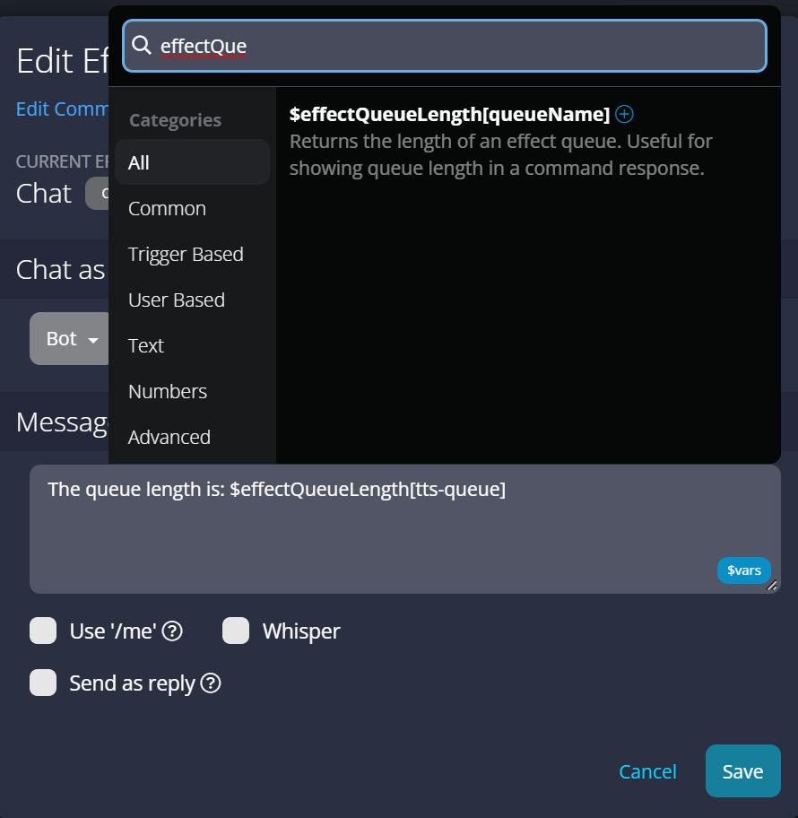Selecting the variable