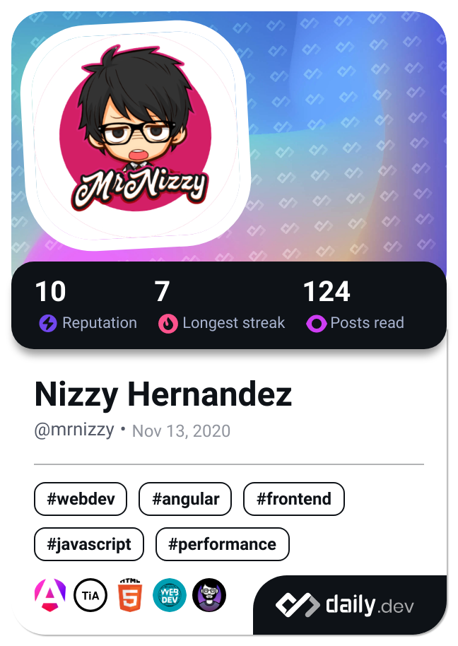 Nizzy Hernandez's Dev Card