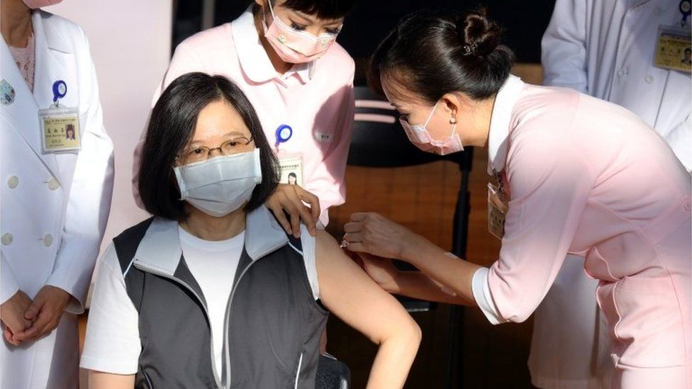 President Tsai Ing-wen gave her stamp of approval to Taiwan's domestically produced vaccine by receiving the shot | Getty Images