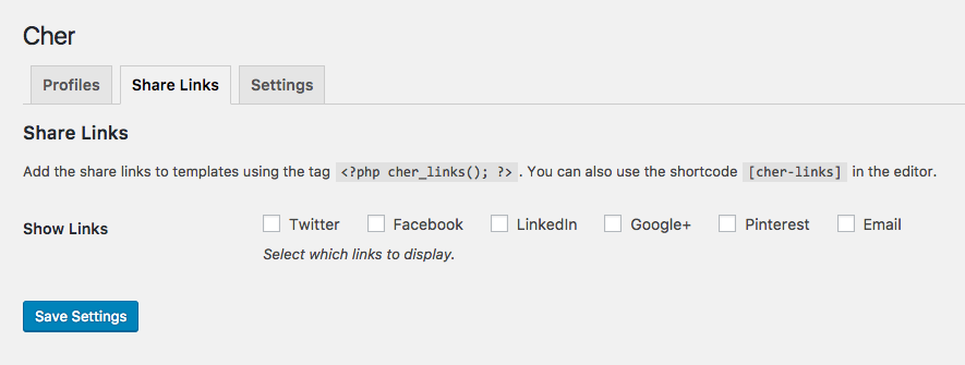 Customizing share links