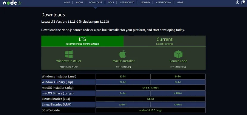 Nodejs download