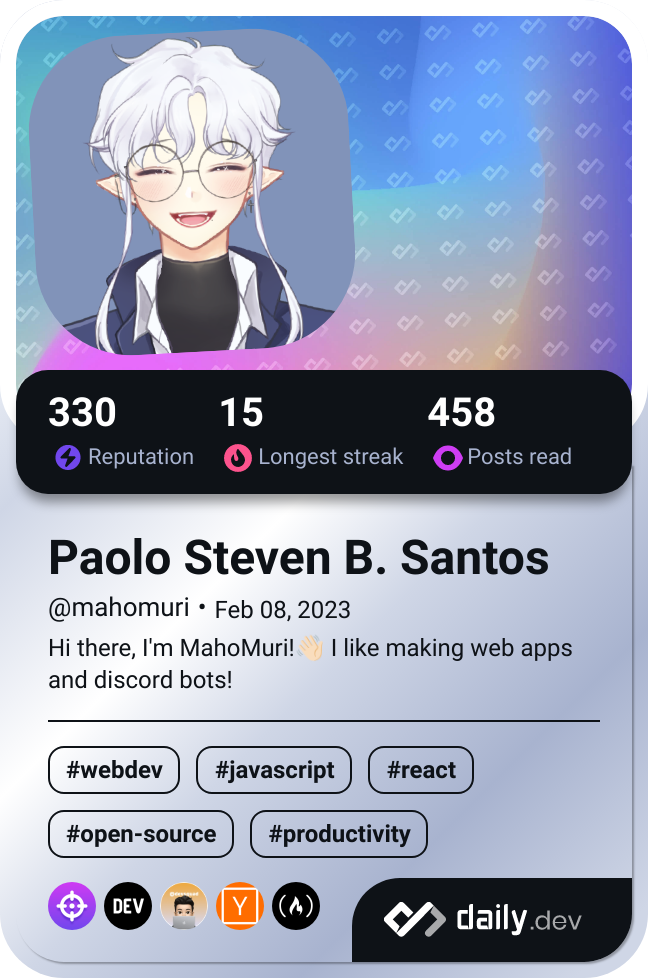 Paolo Steven B. Santos's Dev Card