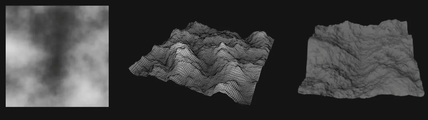 Fbm Perlin Noise→heightmap→山脉