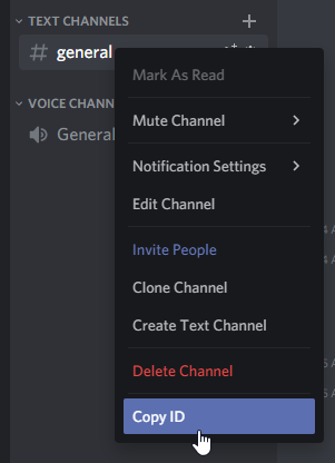 Copy ID of text channel