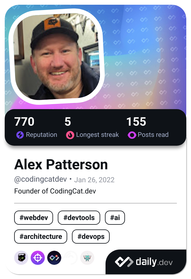 Alex Patterson's Dev Card