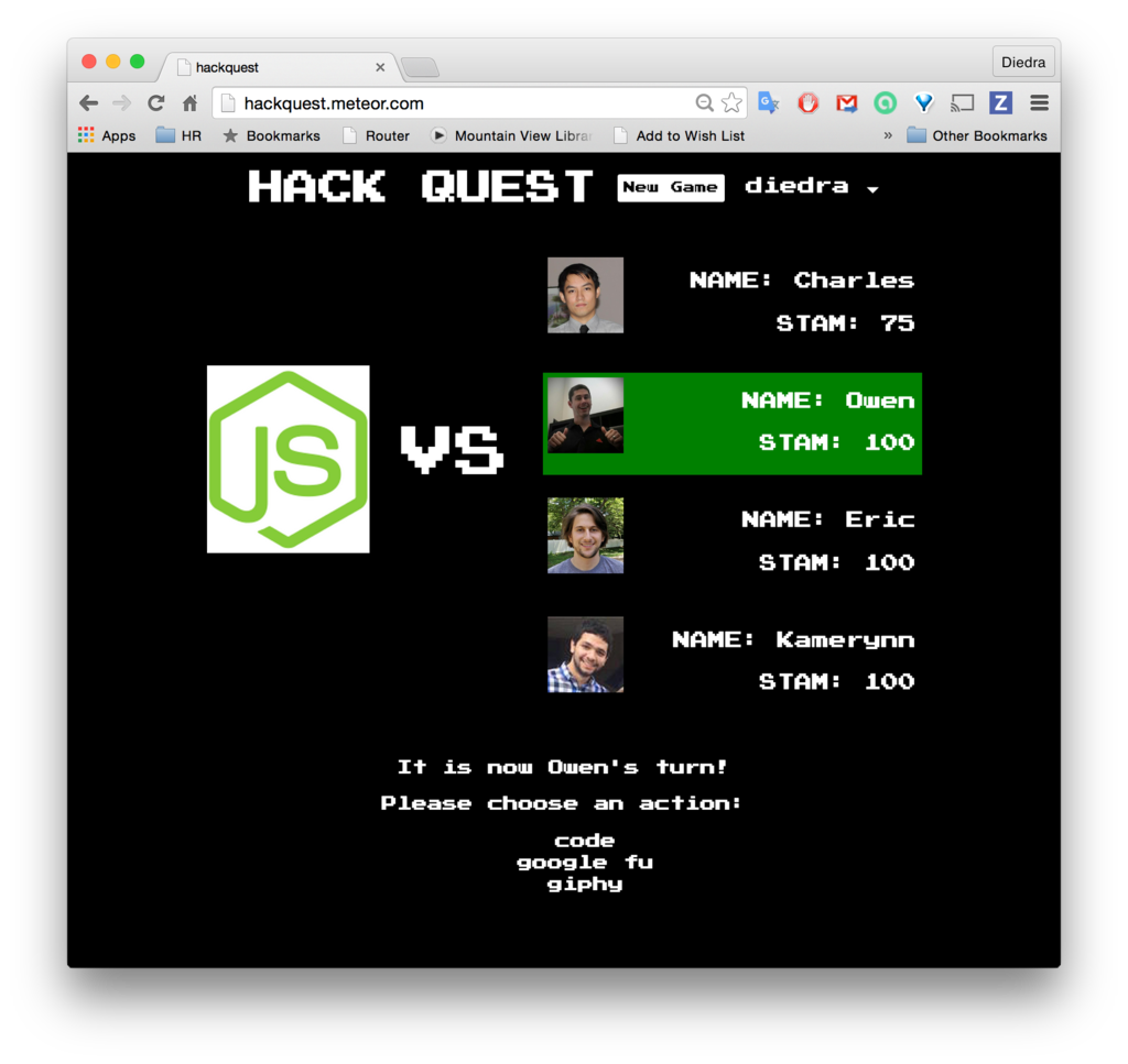 Hack Quest battle page