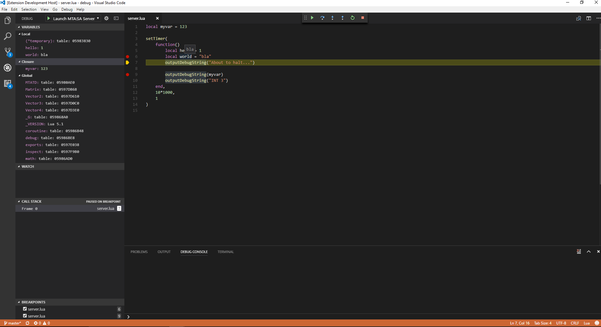 Debugger Screenshot