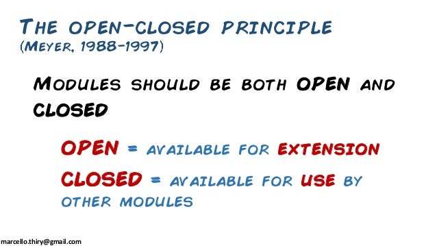 Open Closed Principle according to Meyer