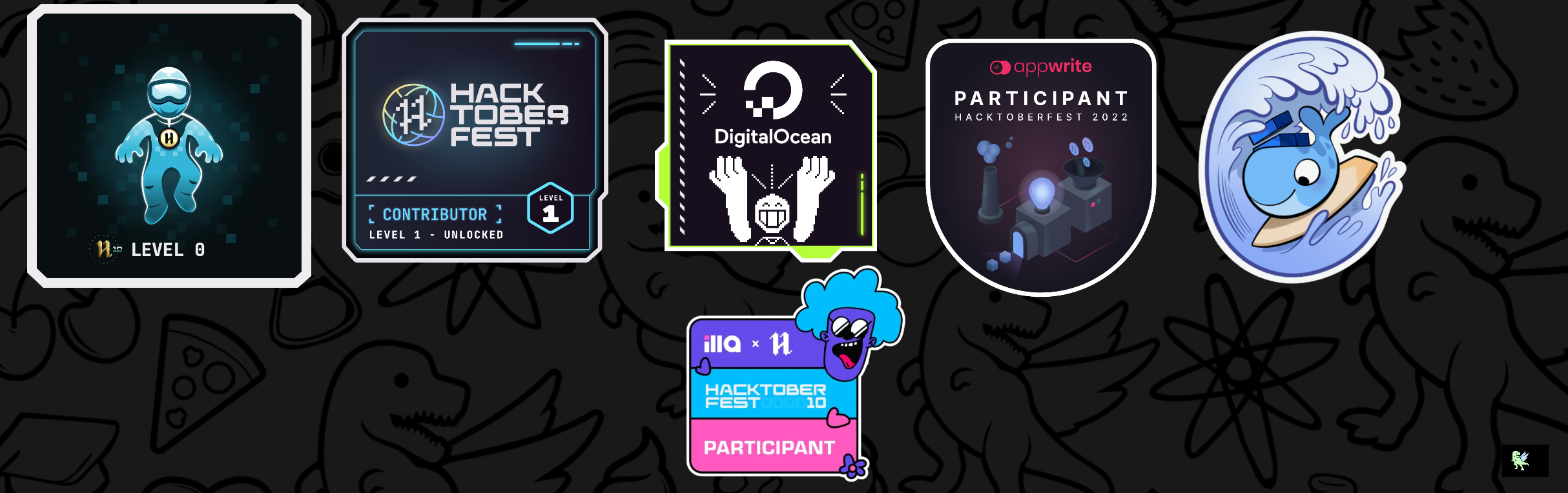 An image of @manisomanish's Holopin badges, which is a link to view their full Holopin profile