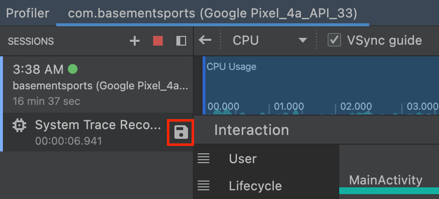 Save System Trace report for further use