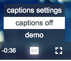 captions menu button