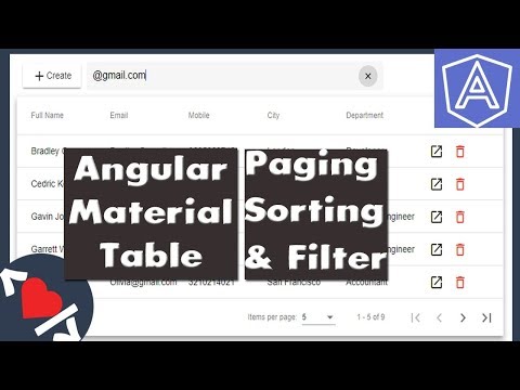 Video Tutorial for  Angular Material Data Table-Paging,Sorting,Filtering