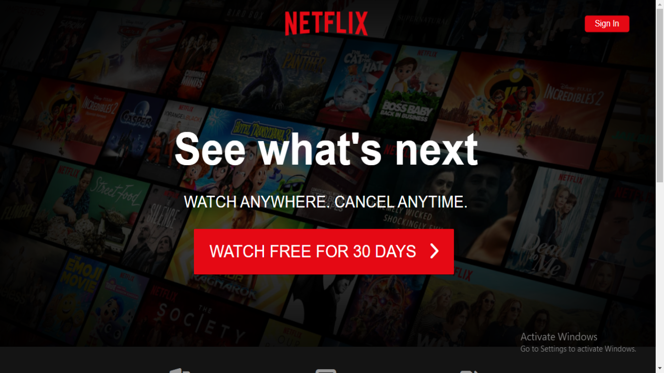 Netflix Landing Page