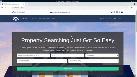 Searching properties on City basis