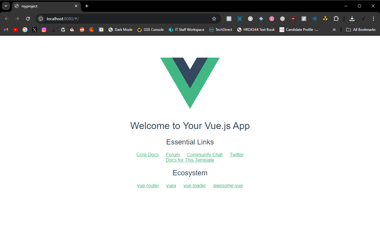 Vue setup confirmation