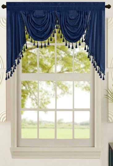 all-american-collection-new-attached-solid-faux-silk-double-waterfall-valance-with-tails-blue-1