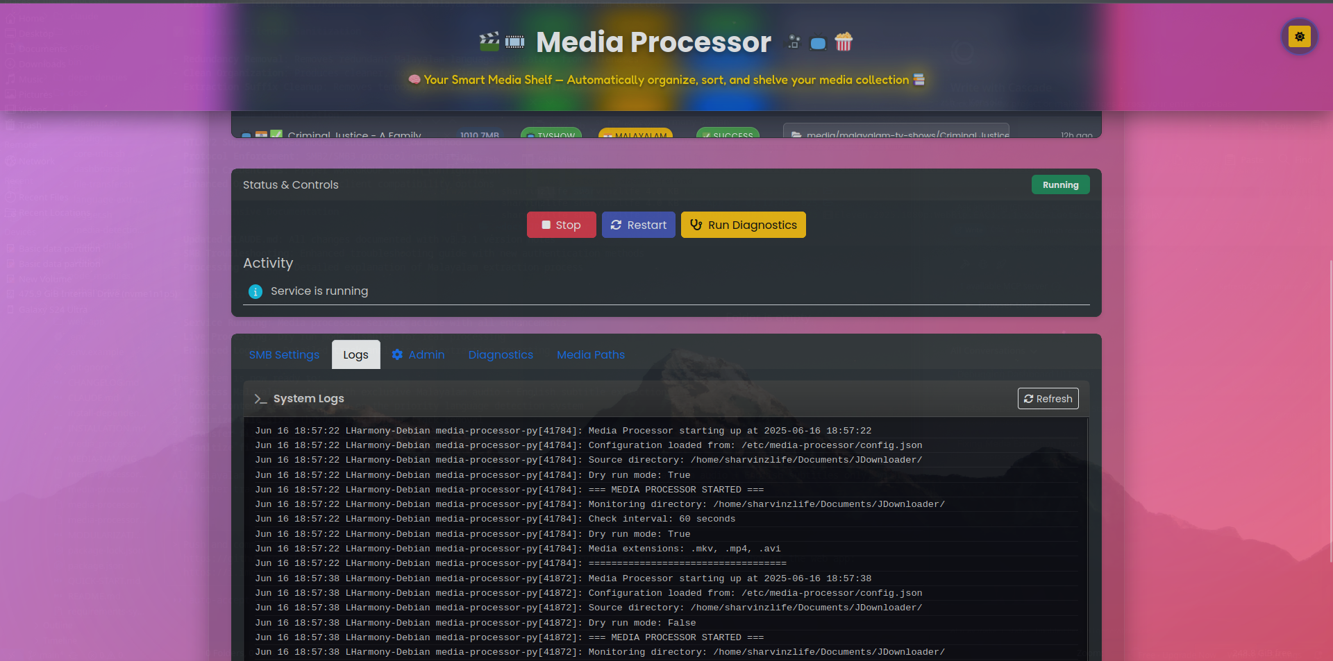 GitHub - sharvinzlife/Media-Processor: Automated media organizer with ...