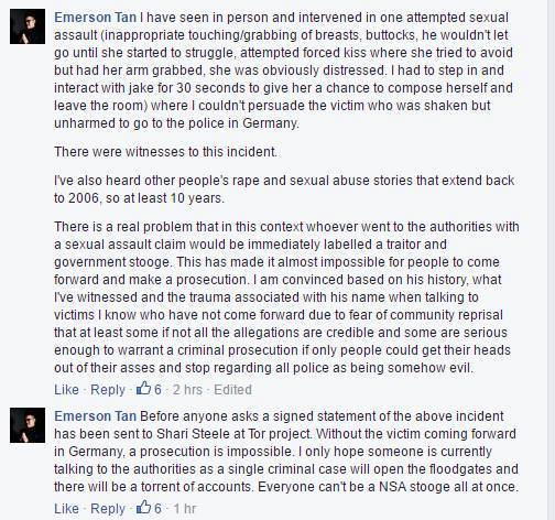 Tan's Facebook posts https://web.archive.org/web/20160731161412/https:/twitter.com/oxbloodruffin/status/740275426581450753