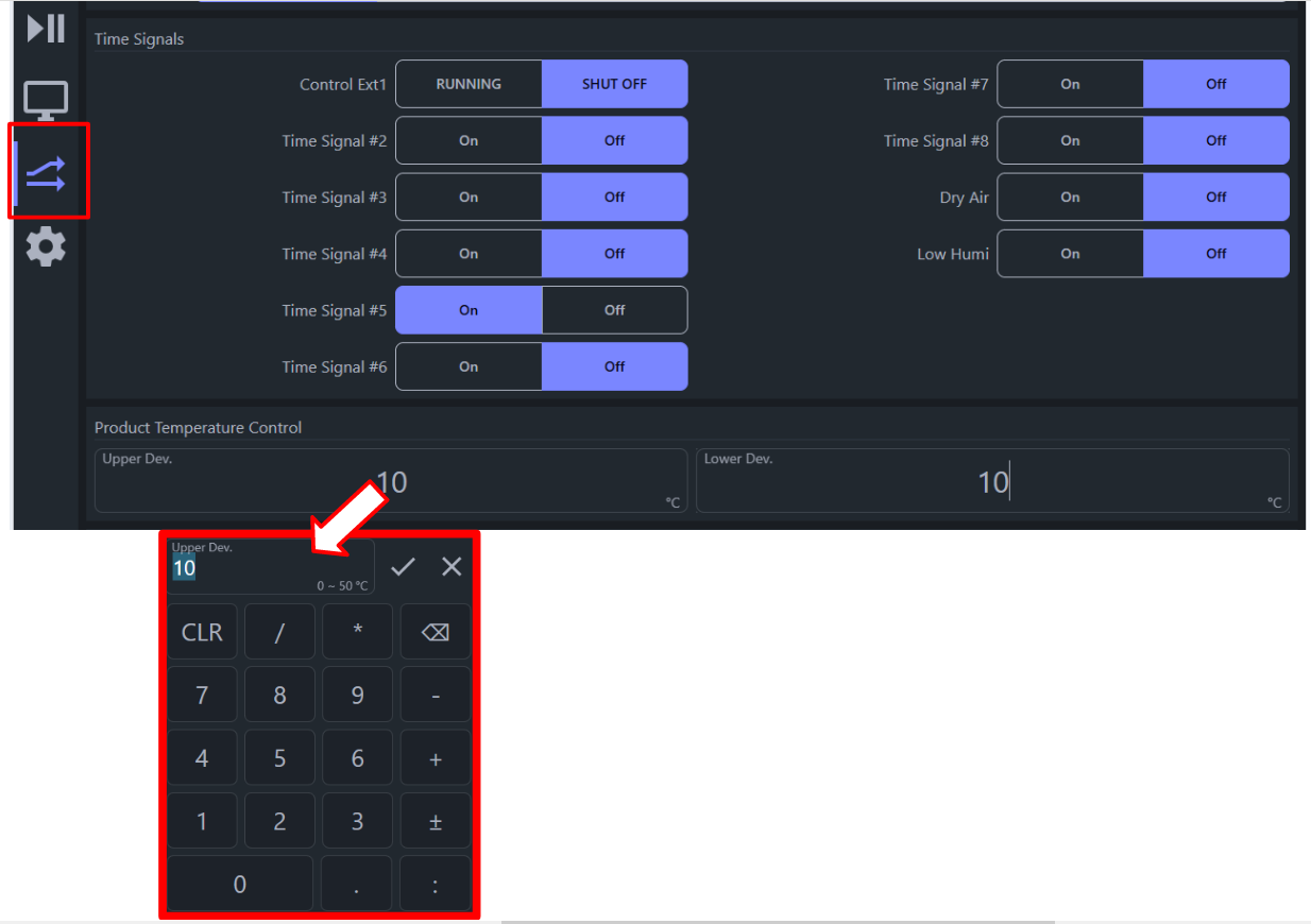 Enter new temperature setting