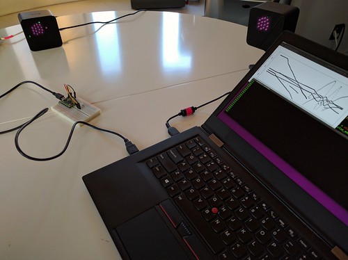 Two Lighthouse beacons and a Teensy on a breadboard