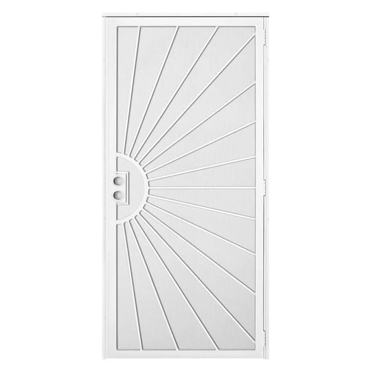 titan-36-in-x-80-in-solana-white-surface-mount-outswing-steel-security-door-with-perforated-metal-sc-1