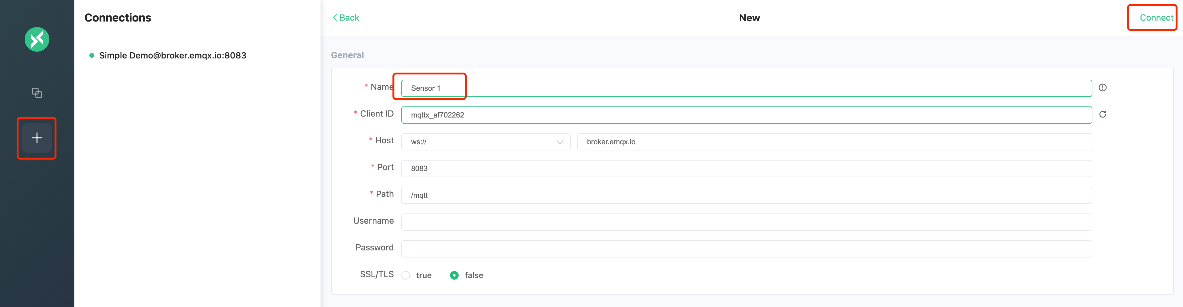 Create MQTT connections