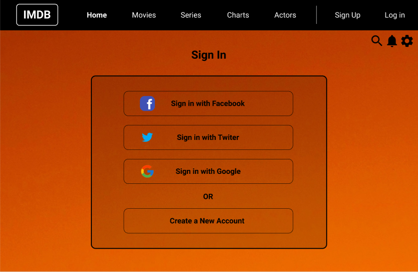 Sign up prototype
