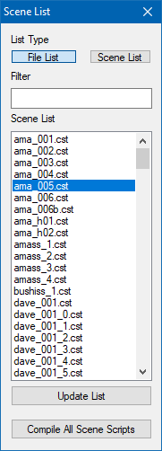Scene List Window