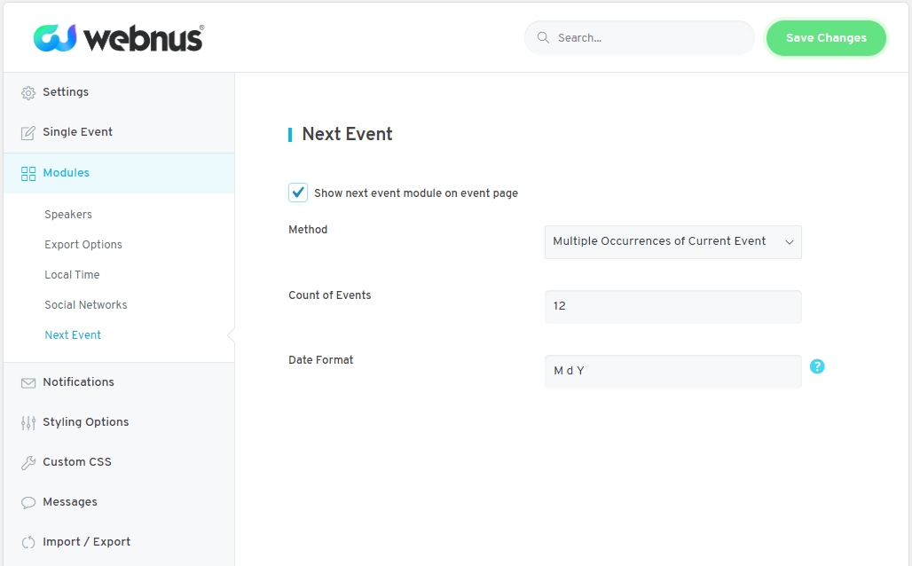 WordPress Event Calendar - Settings 06