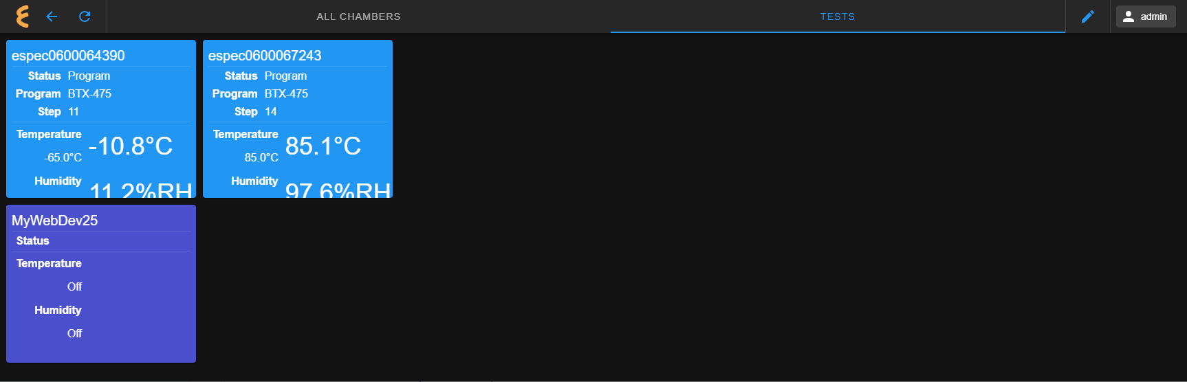 Viewing new display of TESTS tab
