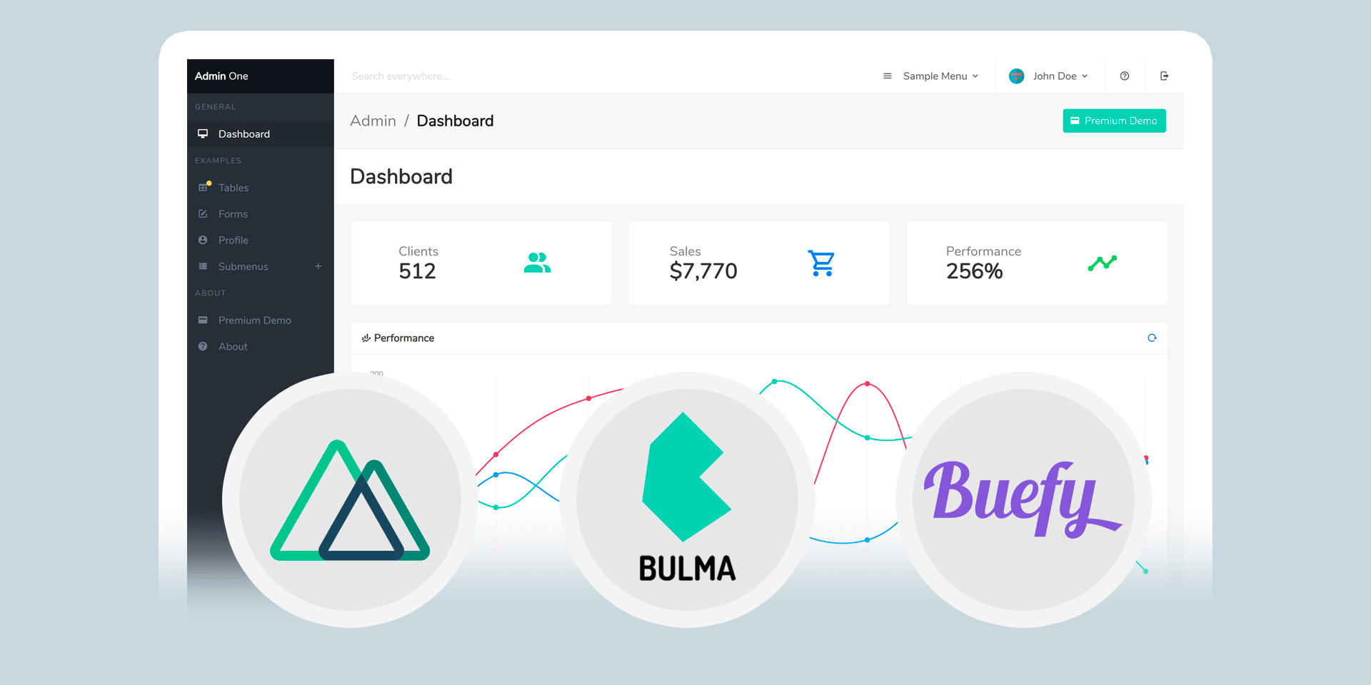 Free Nuxt Bulma admin dashboard