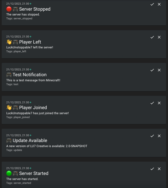 Example notification screenshot