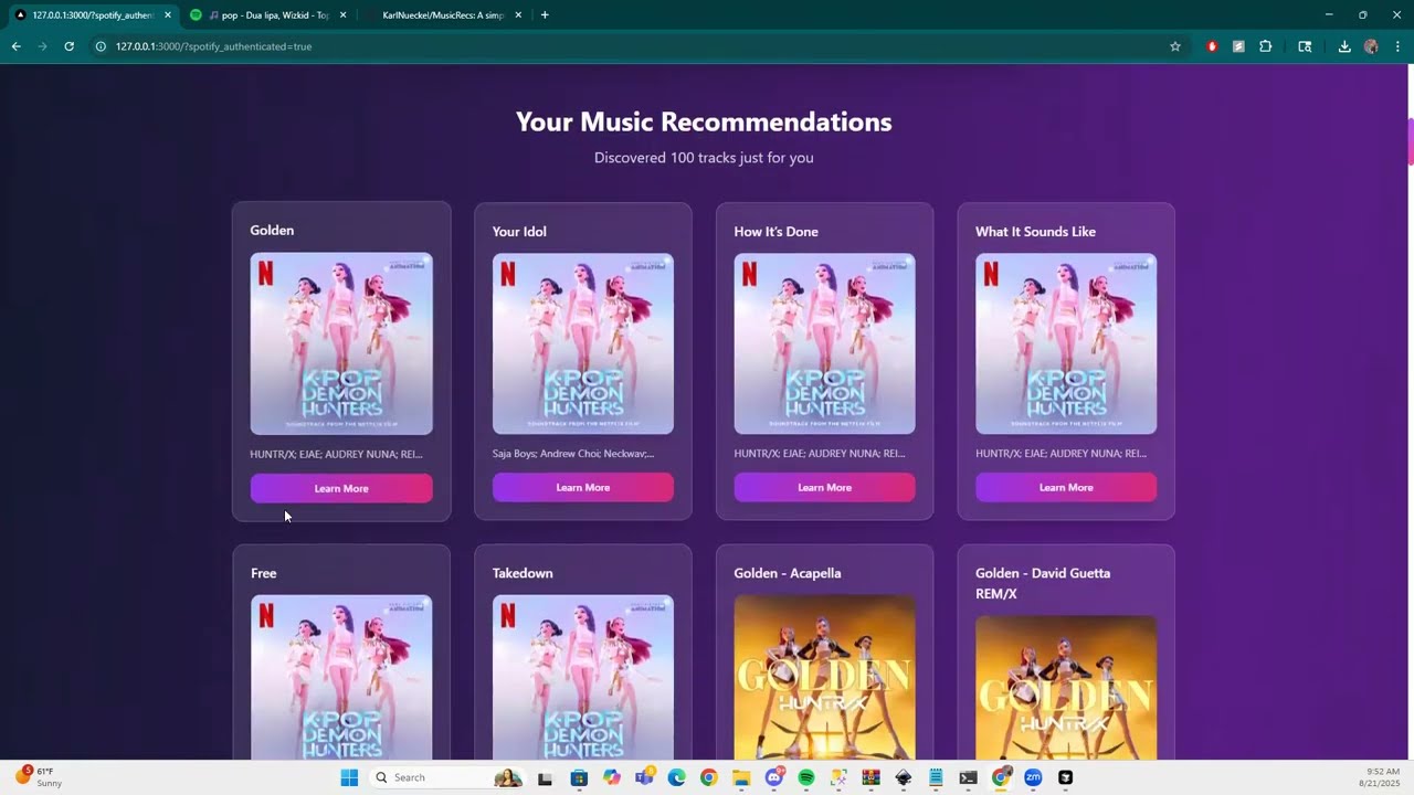 Music Discovery App Demo