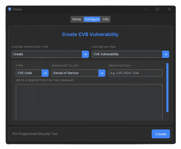 Configure Tab > CVE Vulnerability