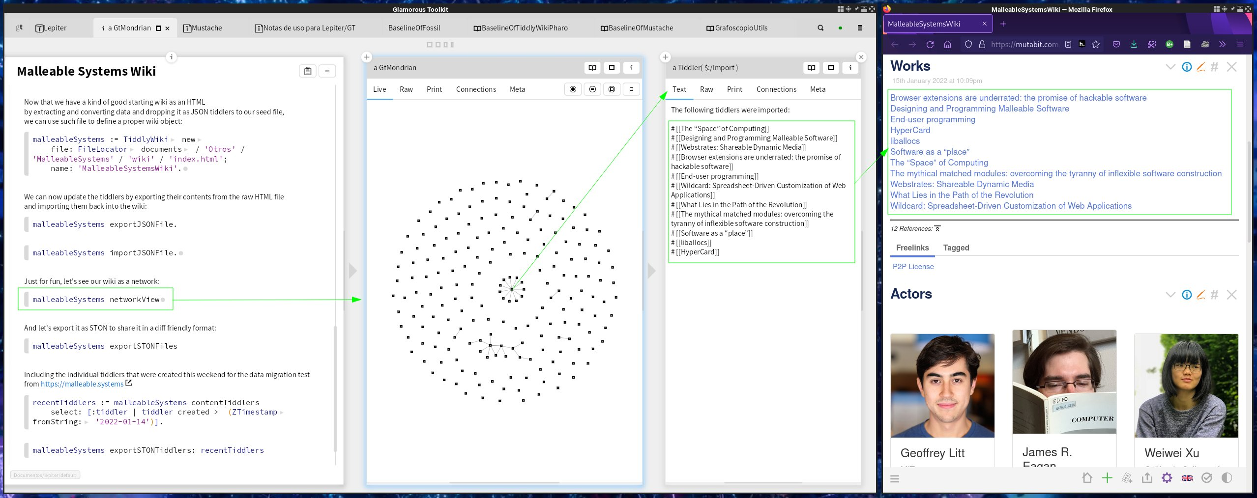 Documentation for the prototyping the Malleable Systems Wiki