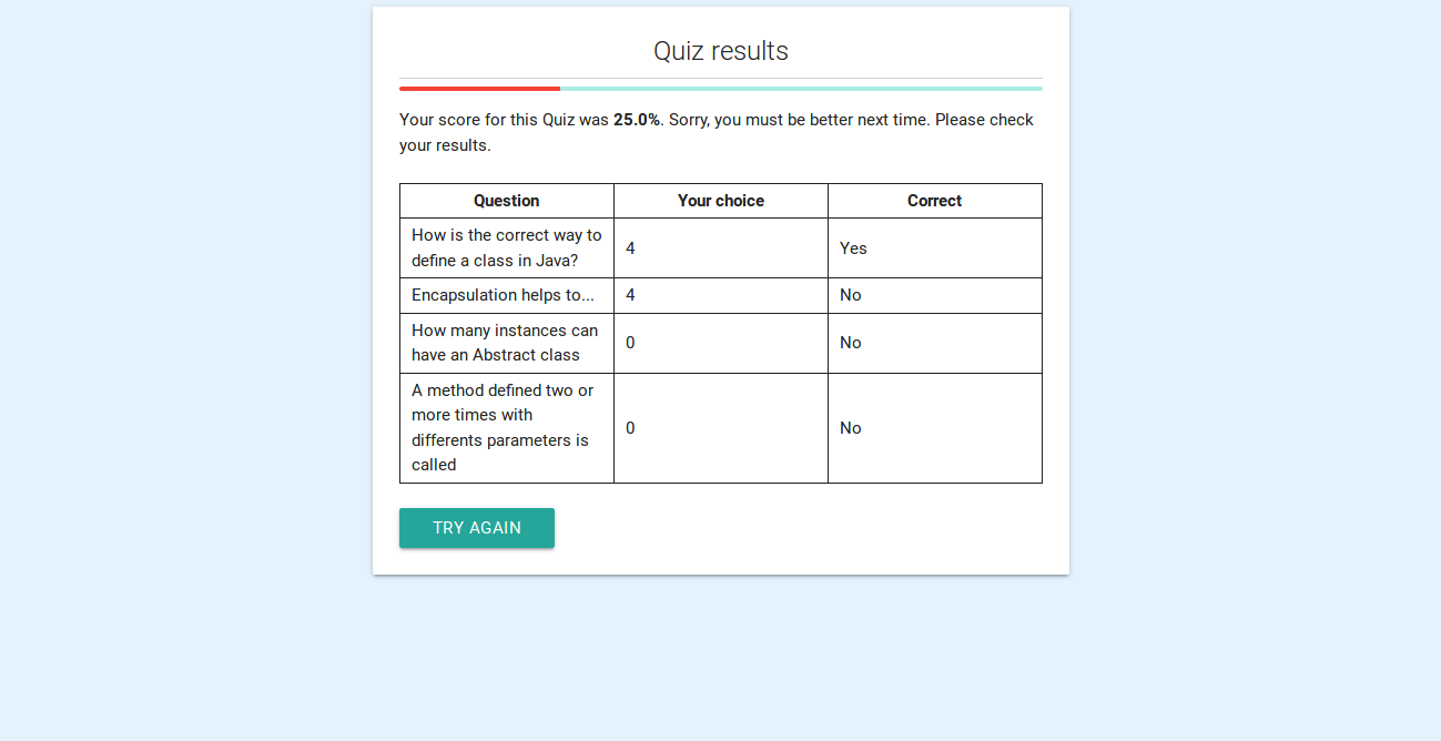 Quiz example