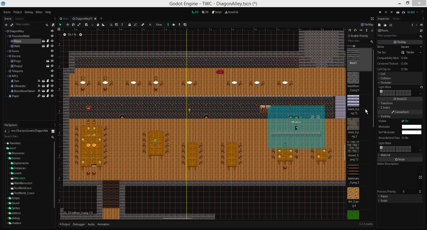 Tom's bar getting mapped in the Godot Engine