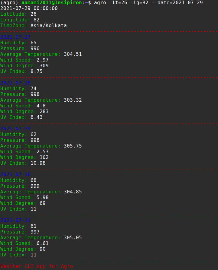 Agro CLI Search by coordinates