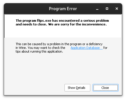 flips.exe error