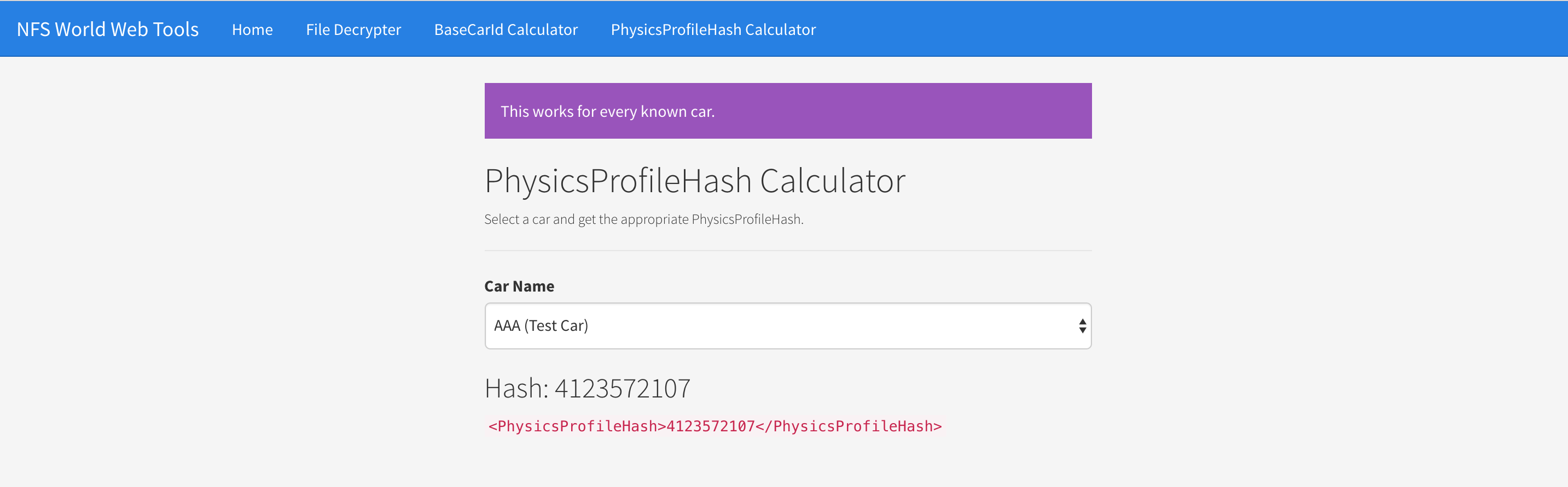 PhysicsProfileHash