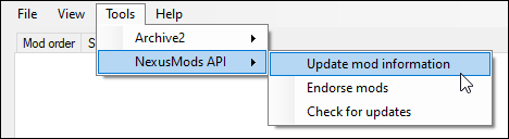 "Tools → Update mod information"