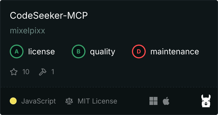 GitHub - mixelpixx/CodeSeeker-MCP: 🔍 Advanced code search and ...