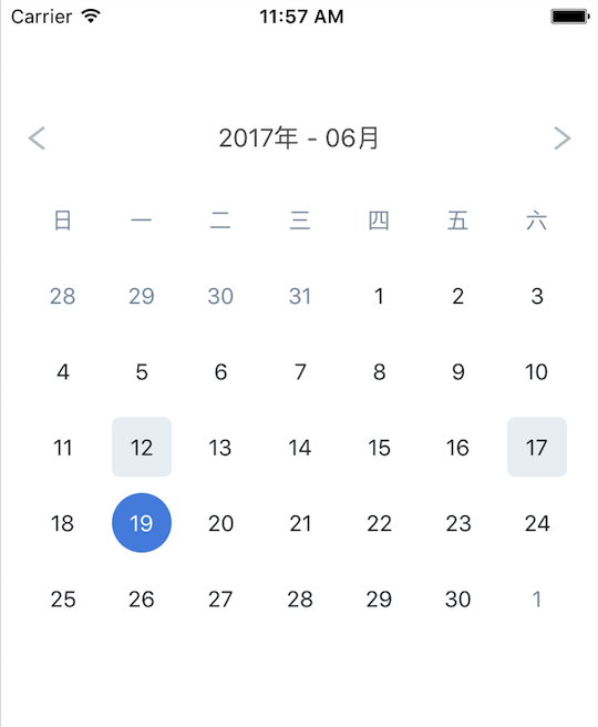 简洁的日历选择器