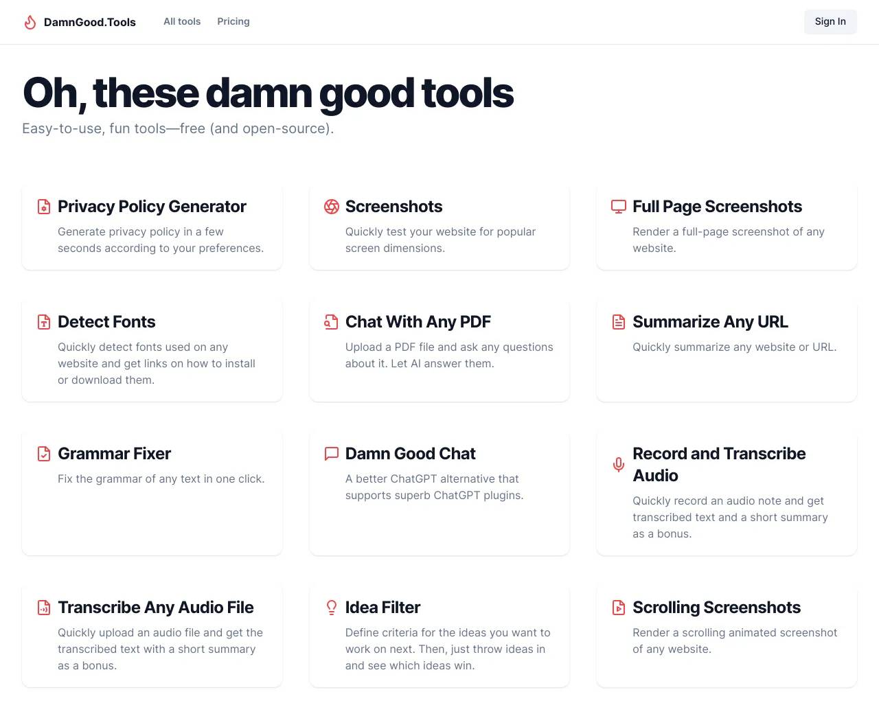 Damn Good Tools