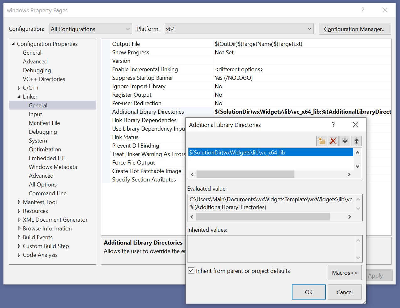 64 bit library configuration