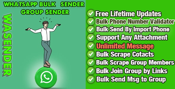 WaSender - Whatsapp Bulk Sender |Group Sender