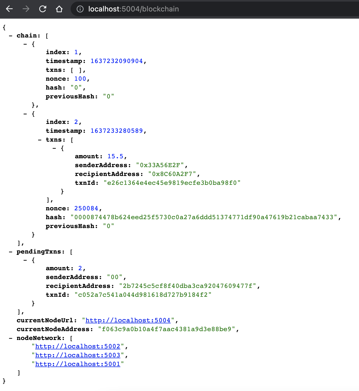 Blockchain state in bc_node4 caught up with rest of network