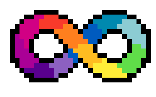 Neurodiversity symbol pixel art icon