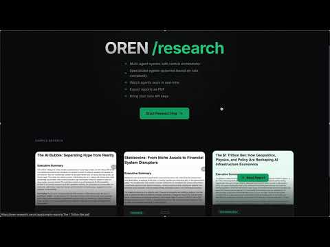 GitHub - sagapranav/oren-research: Multi-agent orchestration system to ...